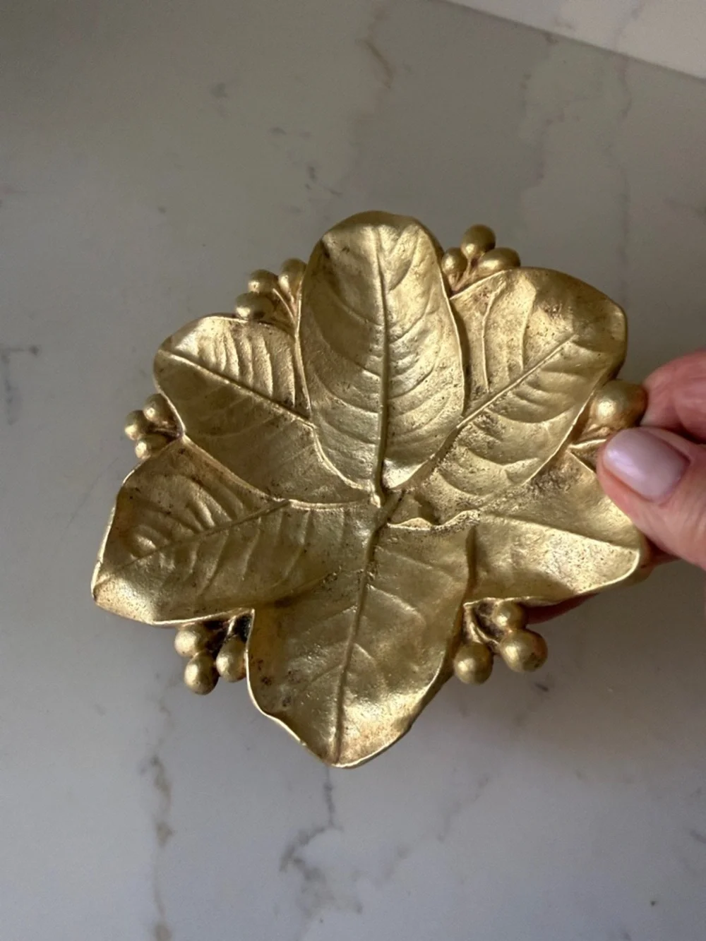 Vintage Lemon Leaves Trinket Dish from Virginia MetalCrafters